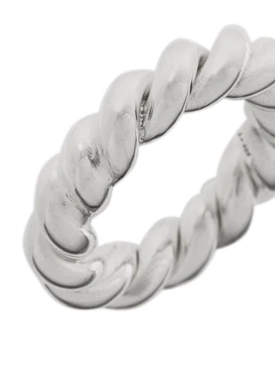 Shop Isabel Lennse Wide Twisted Ring In Silver