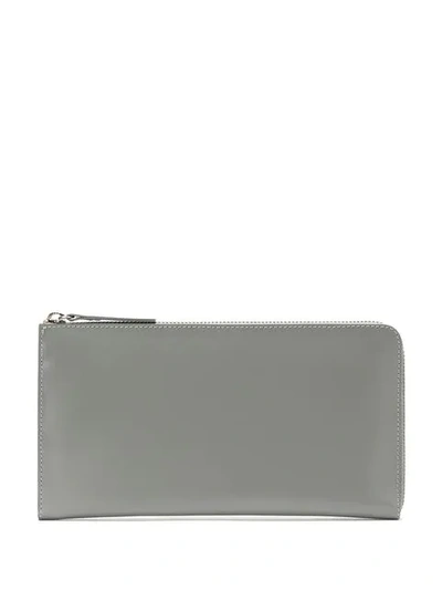 Shop Sarah Chofakian Leather Wallet In Grey