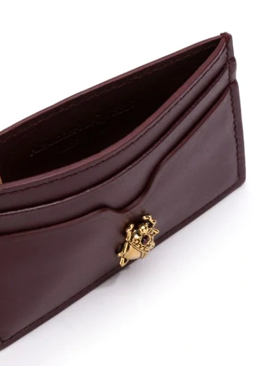 Shop Alexander Mcqueen Beetle Detail Cardholder In Purple