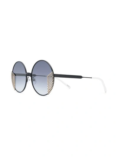 Shop Oxydo Round Tinted Sunglasses In Black