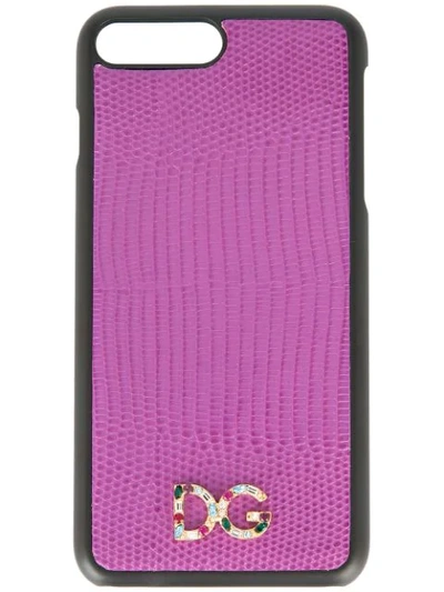 Shop Dolce & Gabbana Logo Iphone 7 Plus Case In Purple