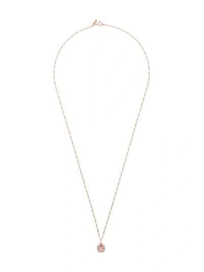 Shop Maria Black Man Ray Necklace In Rose Gold