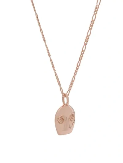 Shop Maria Black Man Ray Necklace In Rose Gold