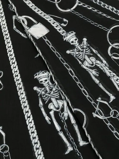 Shop Alexander Mcqueen Skeleton Printed Scarf In 1078 Black