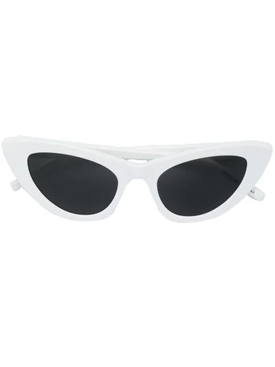 Shop Saint Laurent Cat Eye Sunglasses In White
