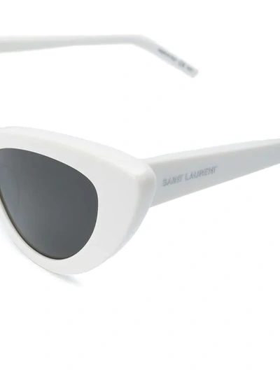 Shop Saint Laurent Cat Eye Sunglasses In White