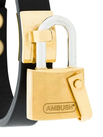 Shop Ambush Padlock Bracelet Cuff In Black