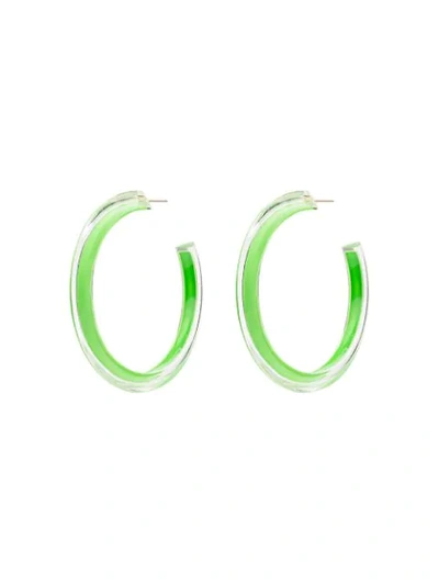 ALISON LOU JELLY SMALL HOOP EARRINGS - 绿色