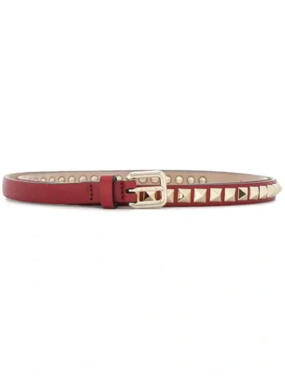 Shop Valentino Garavani Rockstud Belt In 0ro Red