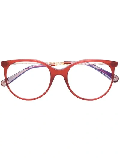 Shop Chloé Round Frame Glasses In Red
