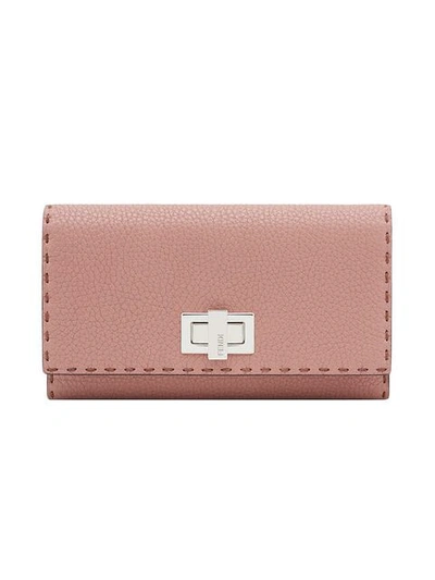 Shop Fendi Continental Wallet - Pink