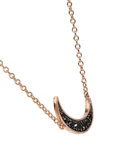 Shop Andrea Fohrman Mini Crescent Diamond Necklace In Gold