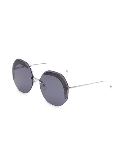 Shop Fendi Octagonal Frame Sunglasses In F16vg-ruth.+grey Glitter