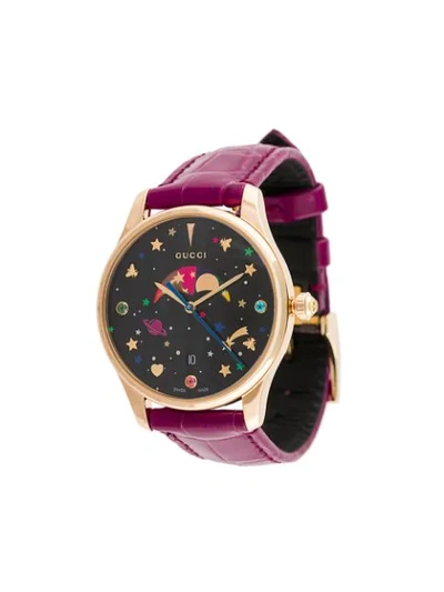 Shop Gucci G-timeless Watch In Purple