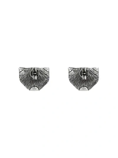 Shop Gucci Garden Silver Cat Earrings