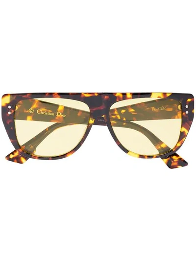 Shop Dior Club 2 Tortoiseshell Visor Acetate Sunglasses In Brown