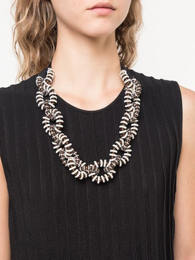 Shop Carolina Herrera Verdrehte Halskette Mit Perlen In Black