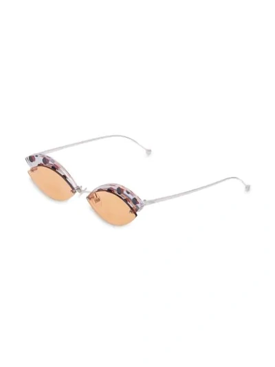 Shop Fendi Defender Cat Eye Sunglasses In F0y74-orange +palladium