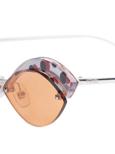 Shop Fendi Defender Cat Eye Sunglasses In F0y74-orange +palladium