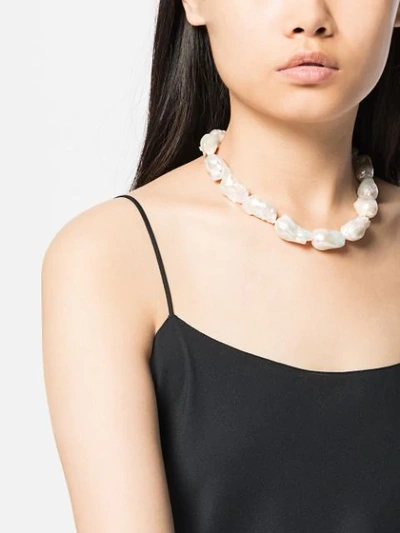 Shop Sophie Buhai Baroque Pearl Collar In Silver