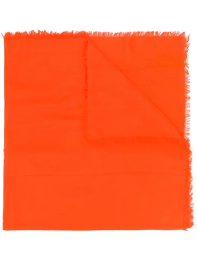 Shop Gucci Frayed Scarf In Orange
