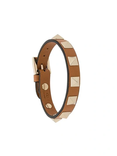Shop Valentino Garavani 'rockstud' Armband In Brown