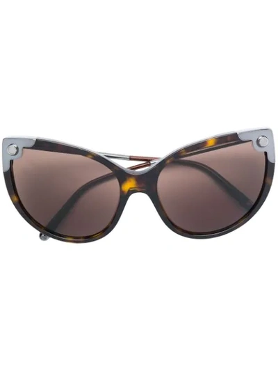 Shop Dolce & Gabbana Tortoiseshell Cat-eye Sunglasses In Brown