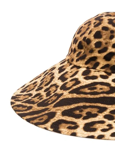 Shop Dolce & Gabbana Leopard Print Hat In Brown