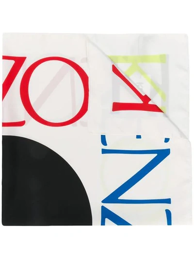 Shop Kenzo Logo Scarf In White