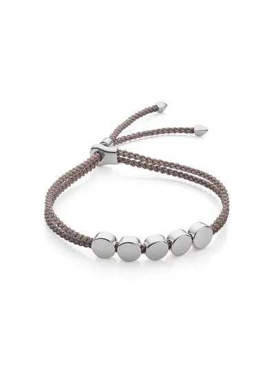 Shop Monica Vinader Linear Bead Mink Bracelet In Neutrals