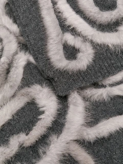 Shop Liska Fur Trimmed Scarf In Gray