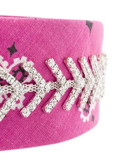 Shop Fallon Jewel Embellished Bandana Choker In Pink