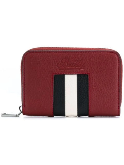 Shop Bally Stripe Wallet In Red