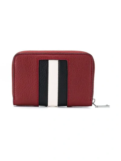 Shop Bally Stripe Wallet In Red