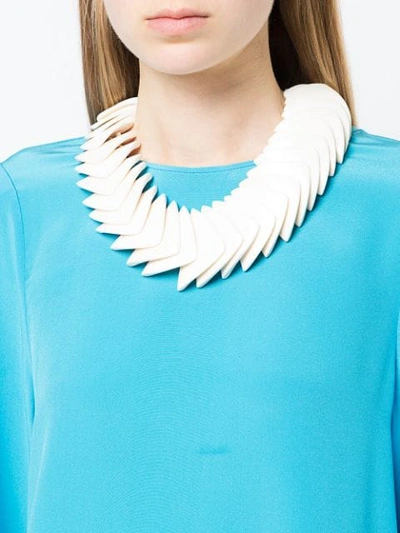 Shop Monies Square Plates Necklace In White