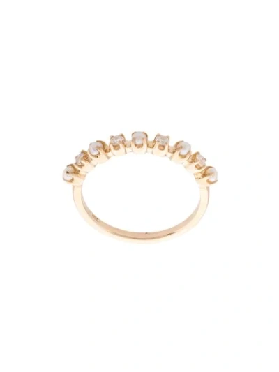 Shop Marlo Laz 14kt Yellow Gold Diamond And Pearl Full Circle Ring