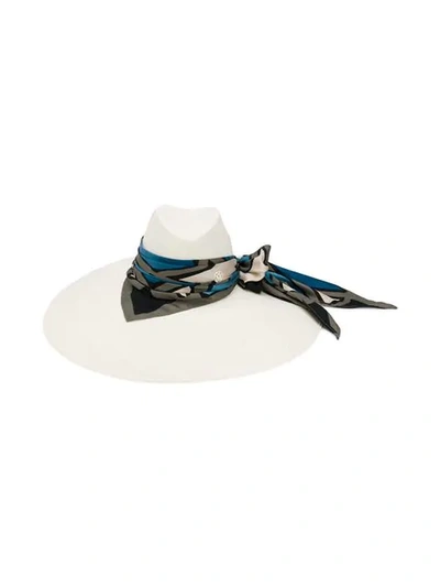 Shop Maison Michel Big Kate Capeline Hat - White