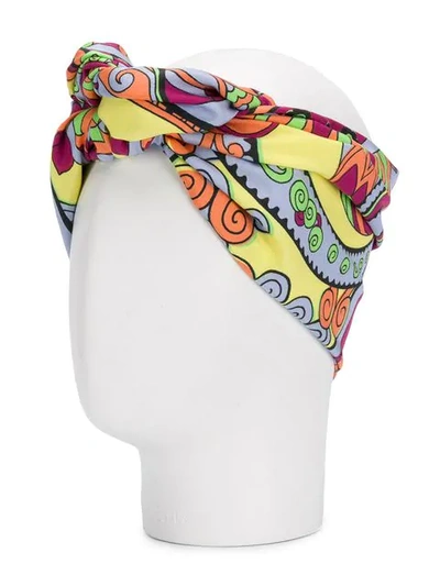 Shop Etro Printed Headband - Blue