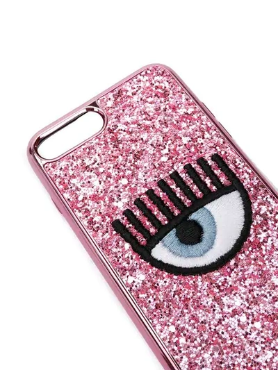 Shop Chiara Ferragni Embroidered Eye Case - Pink