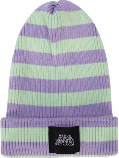 Shop Marc Jacobs Stripe Beanie Hat In Green