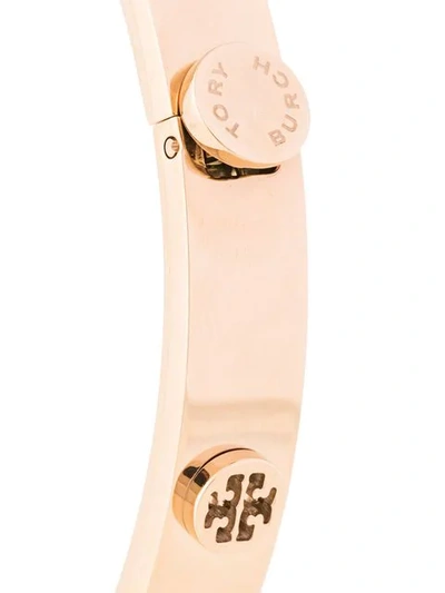 Shop Tory Burch Logo Stud Hinge Bracelet In Gold