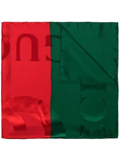 Shop Gucci Logo Scarf In Red