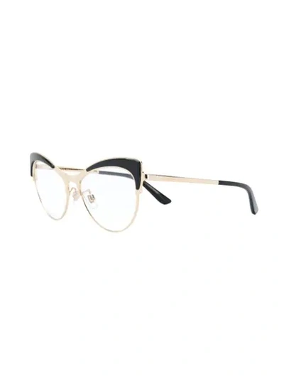 Shop Dolce & Gabbana Wingtip Glasses In Black