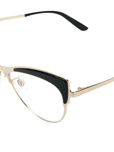 Shop Dolce & Gabbana Wingtip Glasses In Black