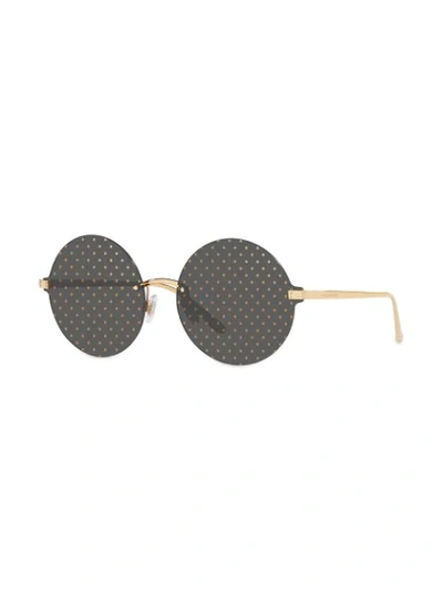 Shop Dolce & Gabbana Eyewear Round Frame Polka Dot Sunglasses - Black