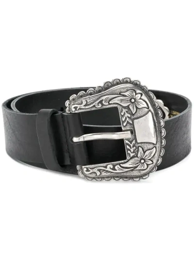 Shop Philosophy Di Lorenzo Serafini Embellished Buckle Belt In Black