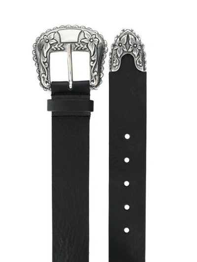 Shop Philosophy Di Lorenzo Serafini Embellished Buckle Belt In Black