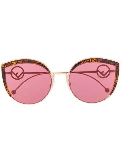 Shop Fendi Cat Eye Sunglasses In Gold