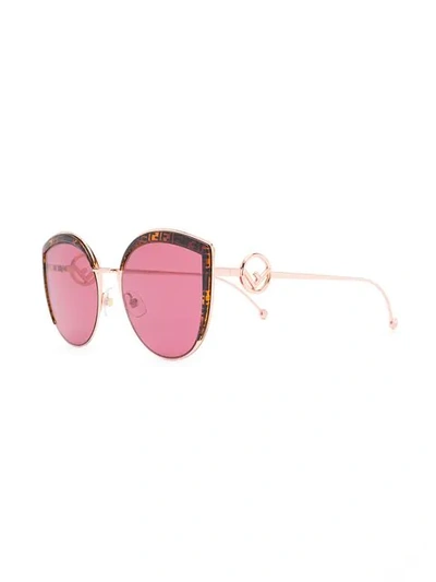 Shop Fendi Cat Eye Sunglasses In Gold