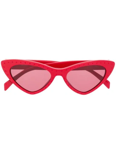 Shop Moschino Eyewear Cat Eye Sunglasses In Red